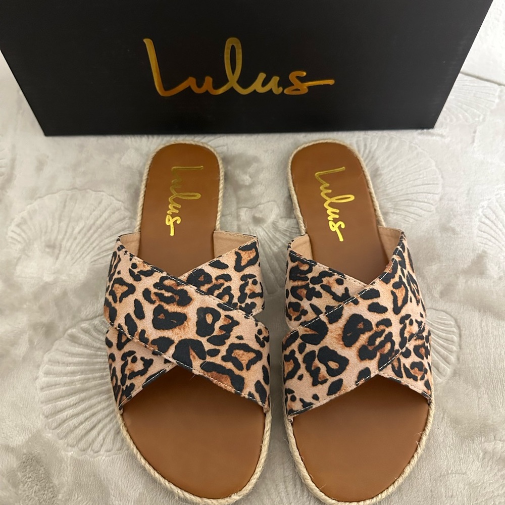 Lulu's Koren Leopard Print Women's Sandals